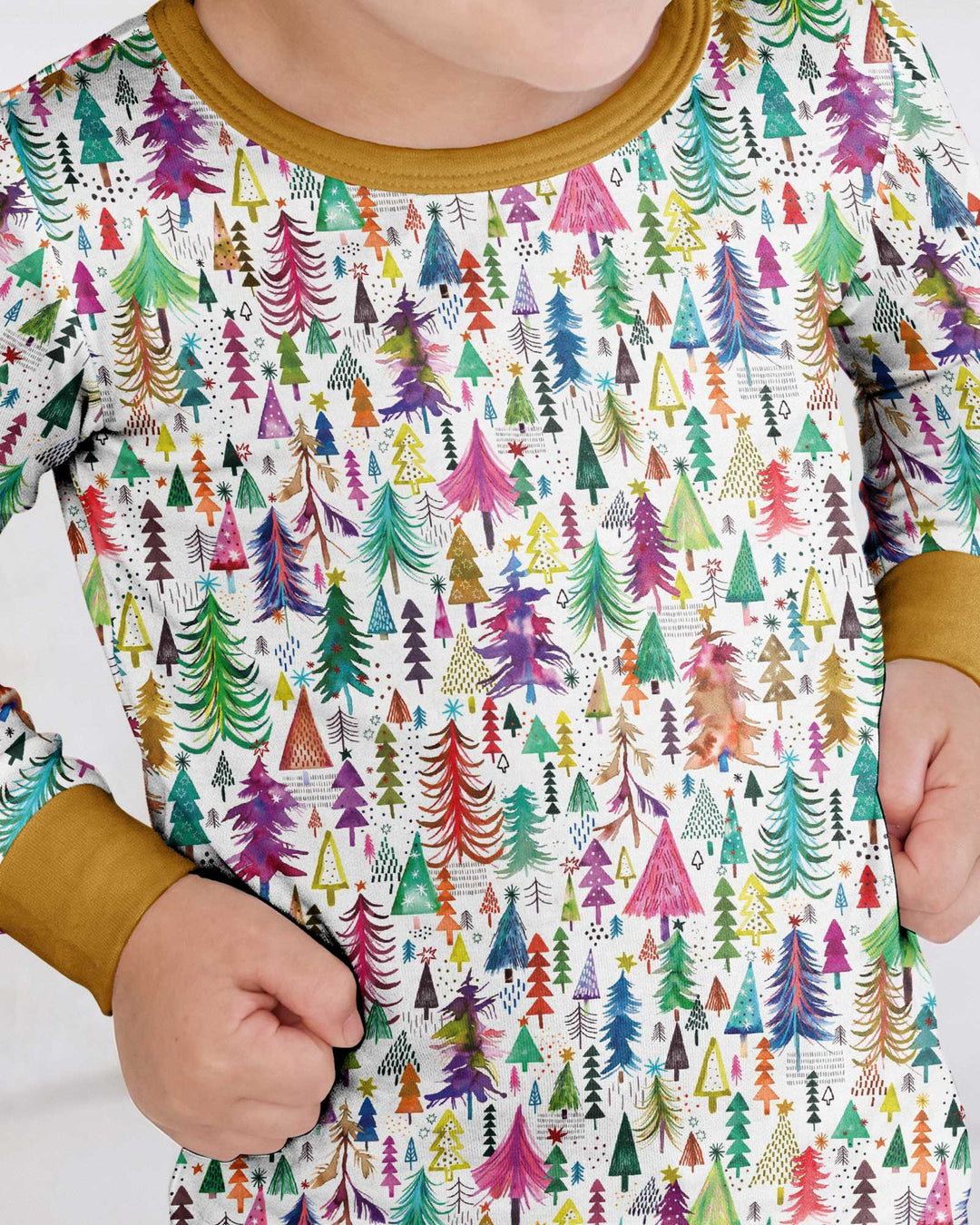 Christmas Trees Decoration Bamboo Two Piece Long Sleeve Pajama Set