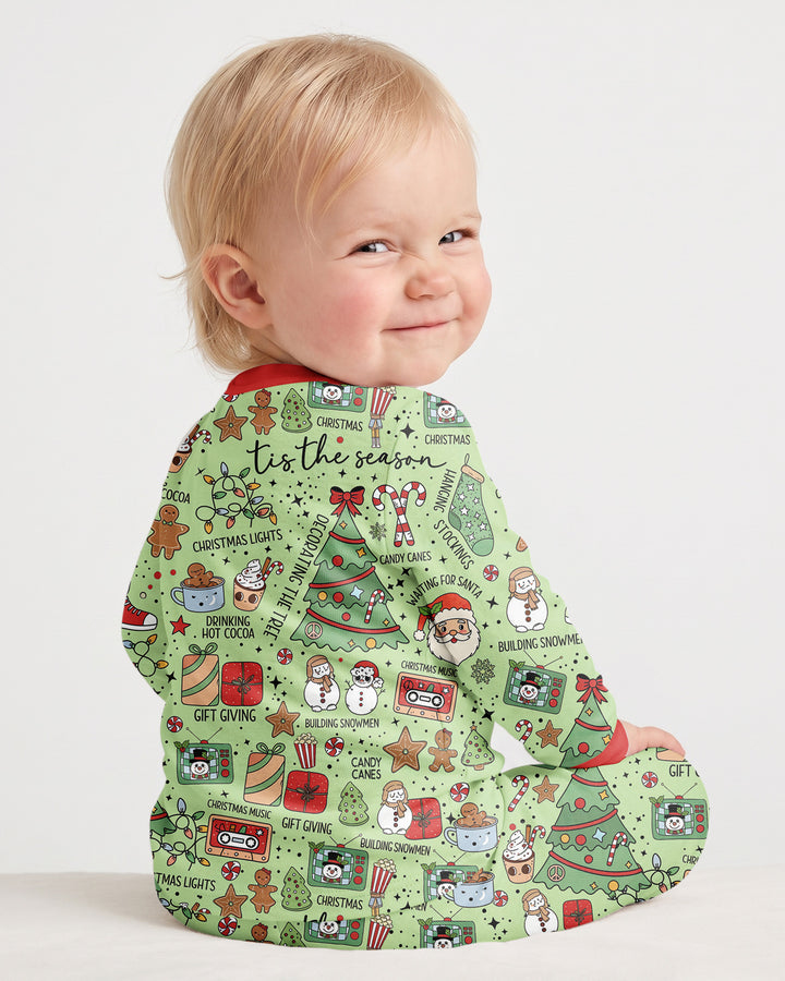 Christmas lights Bamboo Two Piece Long Sleeve Pajama Set