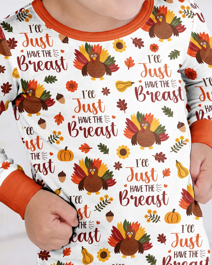 Funny Thanksgiving I’ll Just Have the Breast Bamboo Two Piece Long Sleeve Pajama Set
