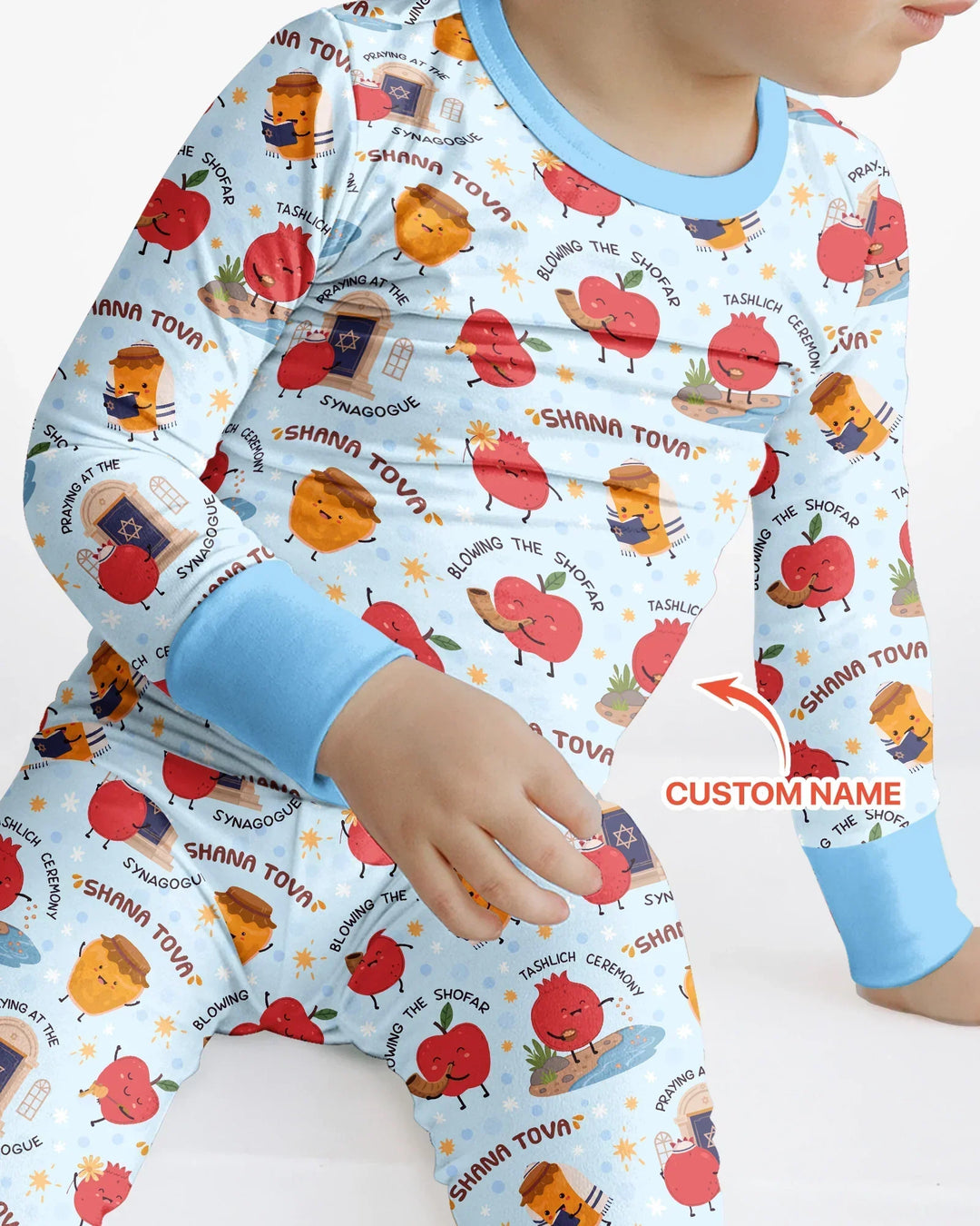 Zweiteiliges Langarm-Pyjama-Set mit Sommerfrüchten