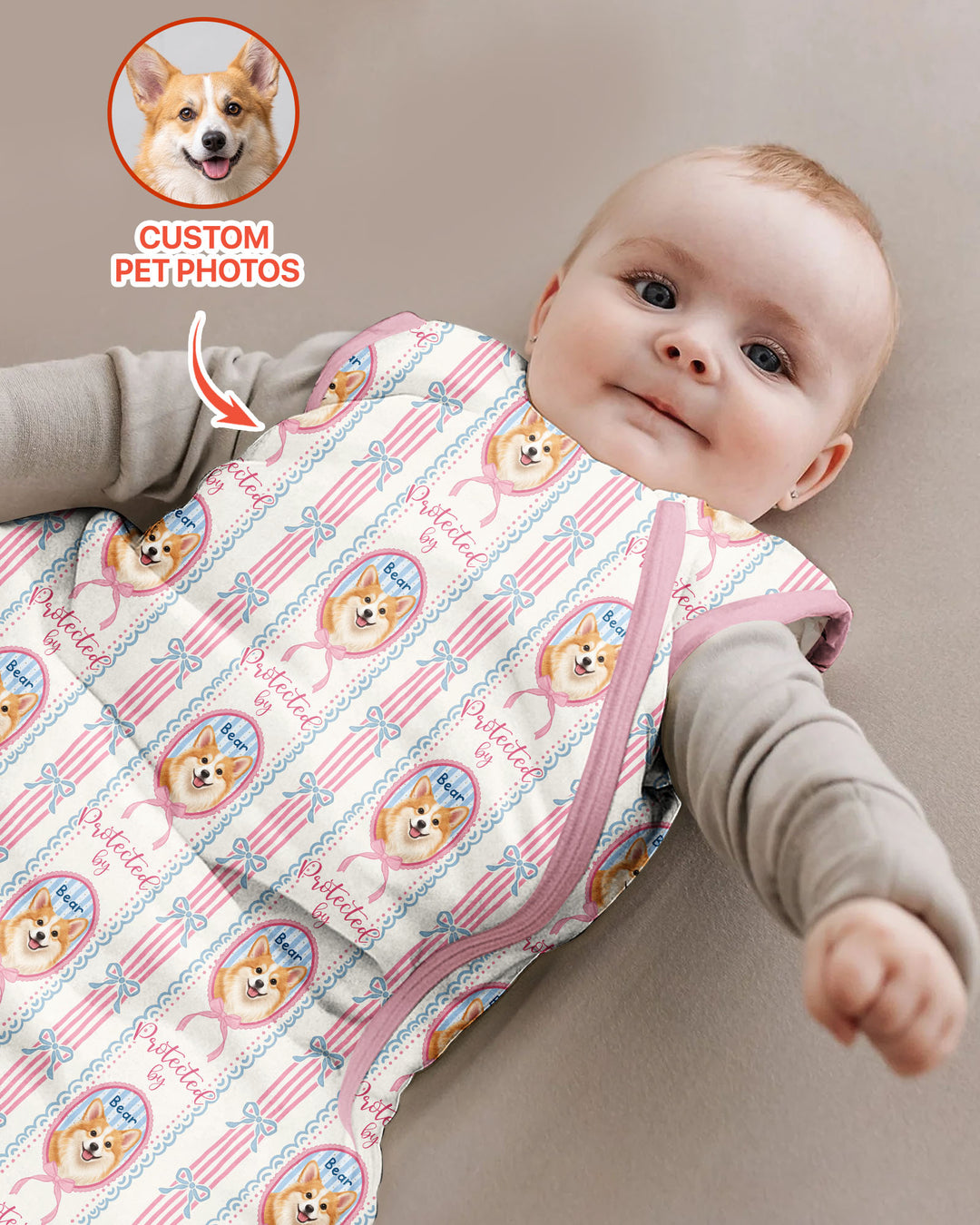 Custom Coquette Pet Photo Little Protecto Bamboo Sleep Bag