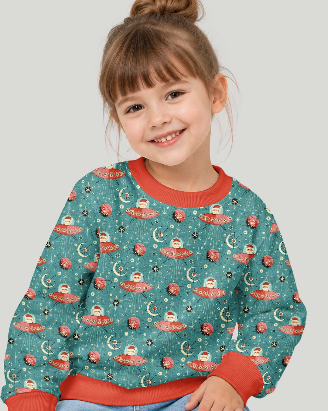 Atomic Santas in Space Bamboo Crewneck Sweatshirt