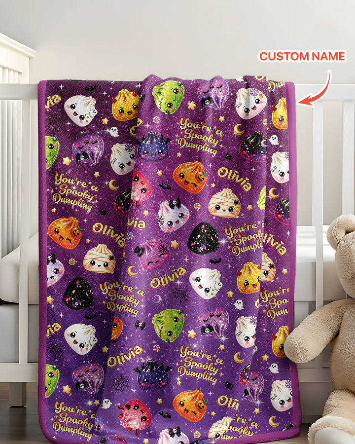 Custom Name You're A Spooky Dumpling Bamboo Blanket