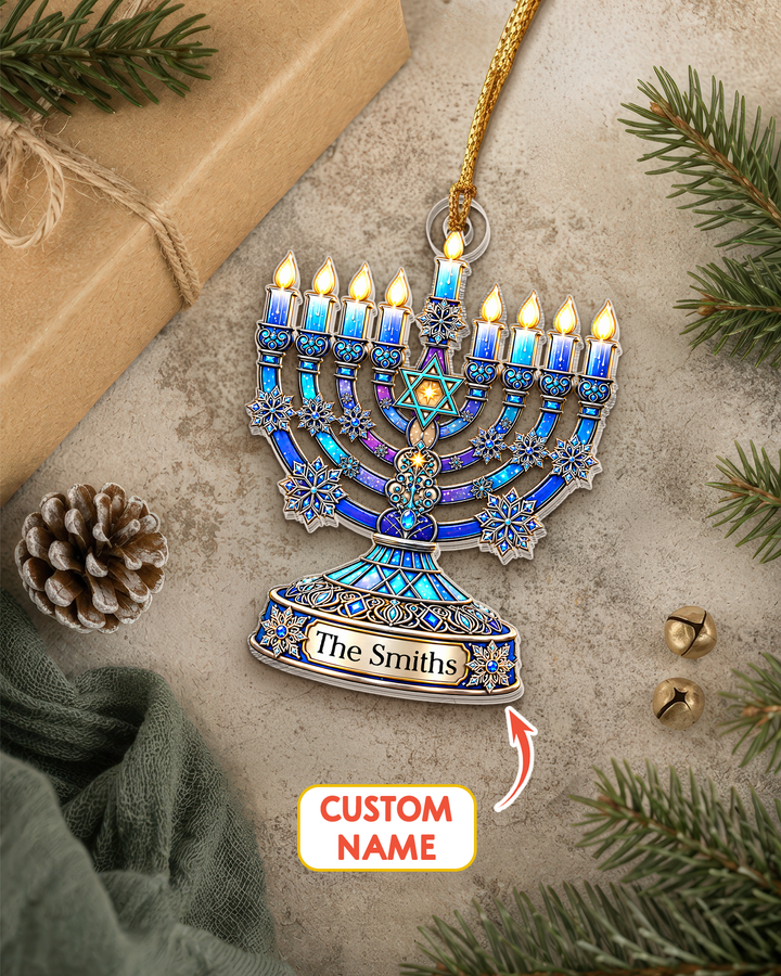 Hanukkah Menorah - Personalized Acrylic Ornament