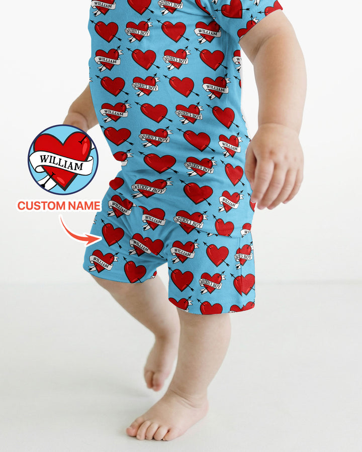 Zweiteiliges Pyjama-Set mit kurzen Ärmeln und Shorts im Sommer-Design
