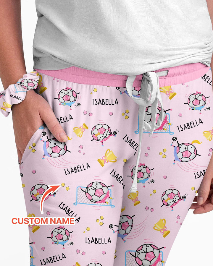 Personalisierter Name Fußball Papa Team Passender Bambus Damen Schlafanzug