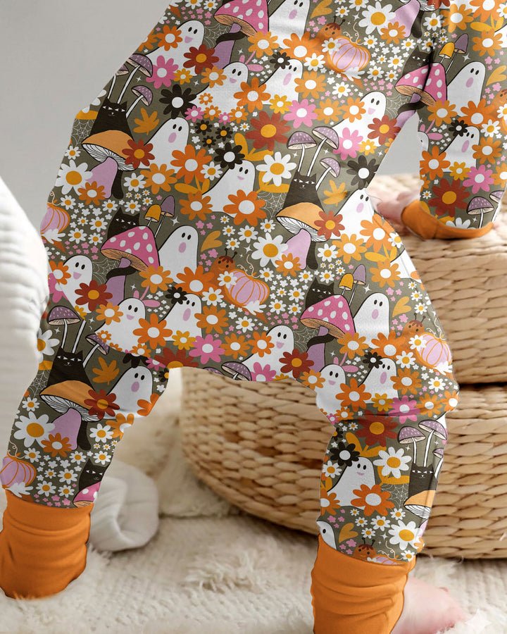 Retro Ghost Mushroom Floral Halloween Bamboo Convertible Zippy