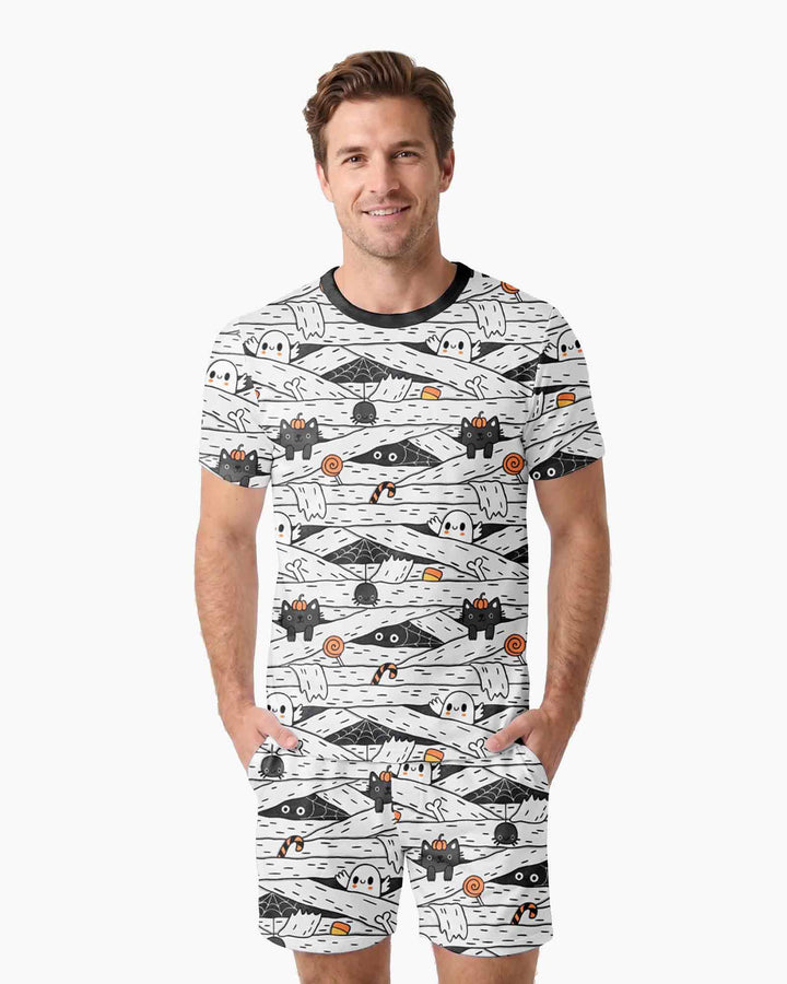 Little Mummy Crew Bamboo Men Short Sleeve Short Pajama Set