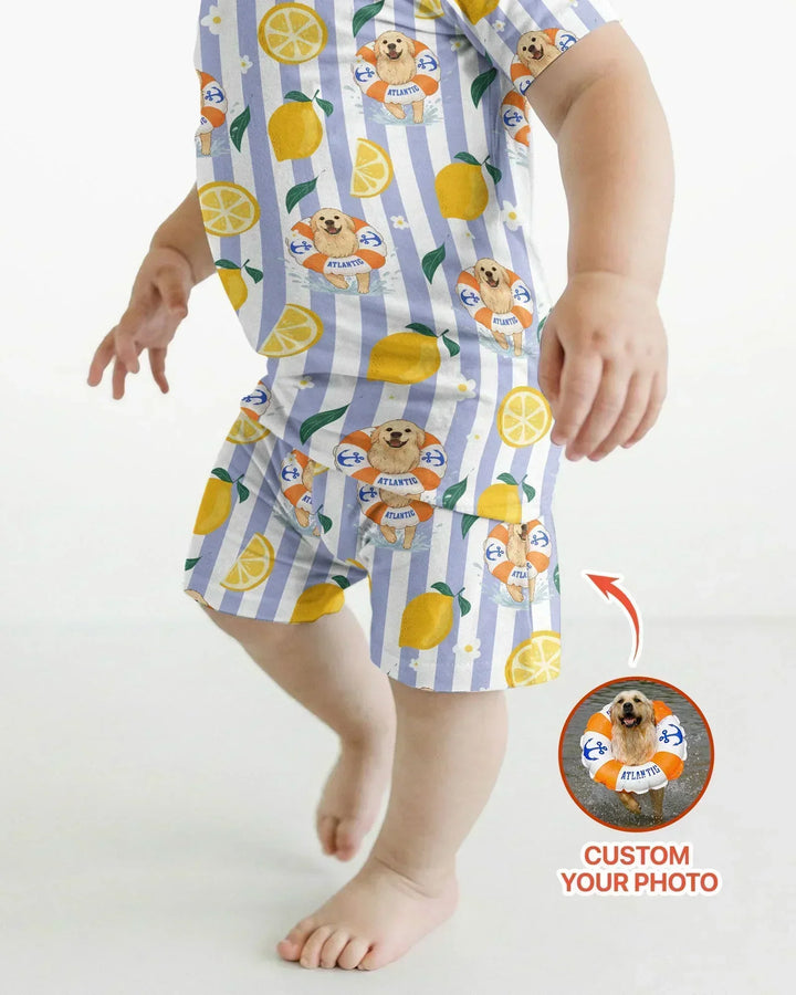 Zweiteiliges Pyjama-Set mit kurzen Ärmeln und Shorts im Sommer-Design