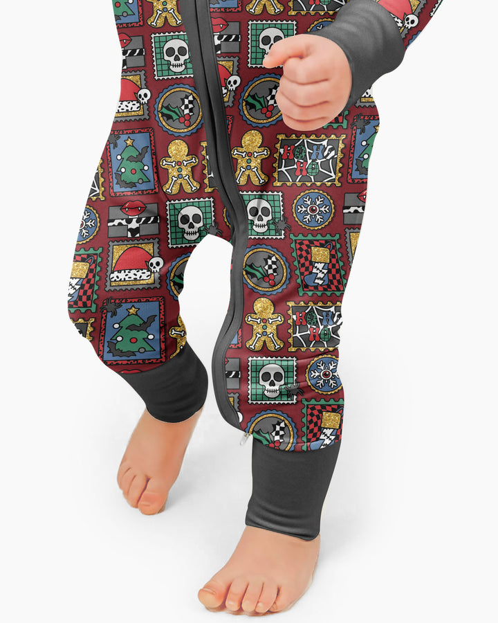 Retro Spooky Christmas Stamp Bamboo Convertible Zippy