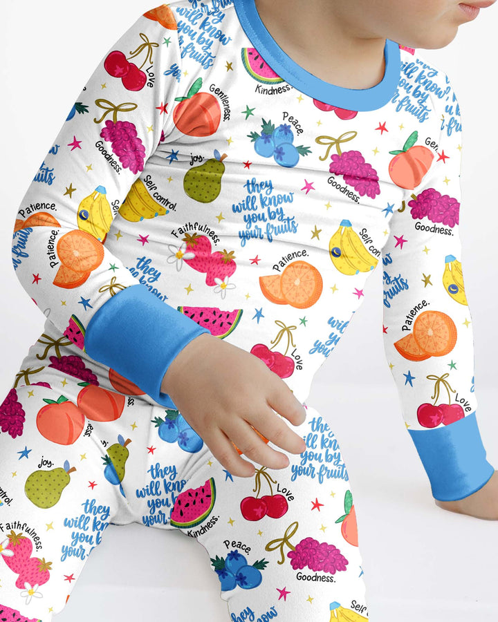They Will Know You By Your Fruits Bamboo Two Piece Long Sleeve Pajama Set