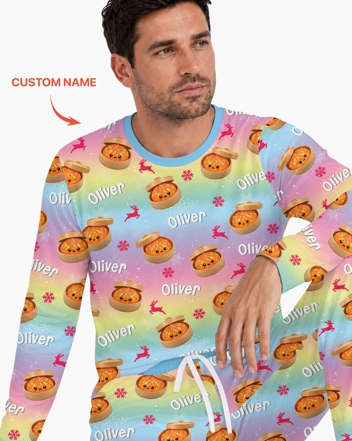 Christmas Cutie Dumpling Bamboo Men's Pajama Set