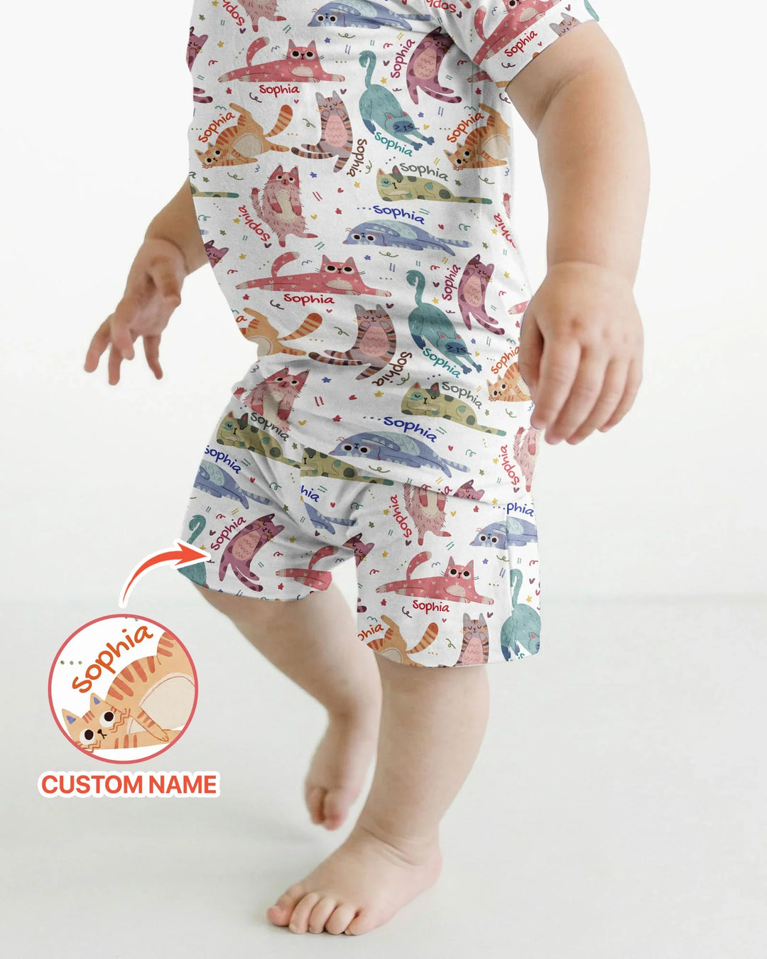 Zweiteiliges Pyjama-Set mit kurzen Ärmeln und Shorts im Sommer-Design