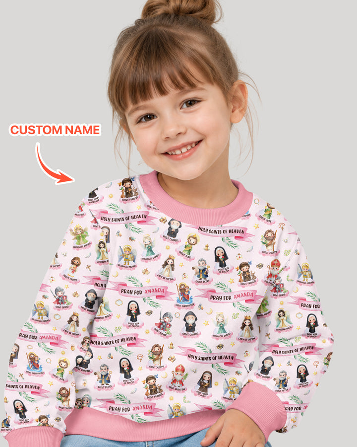 Holy Saints of Heaven Custom Name Bamboo Crewneck Sweatshirt