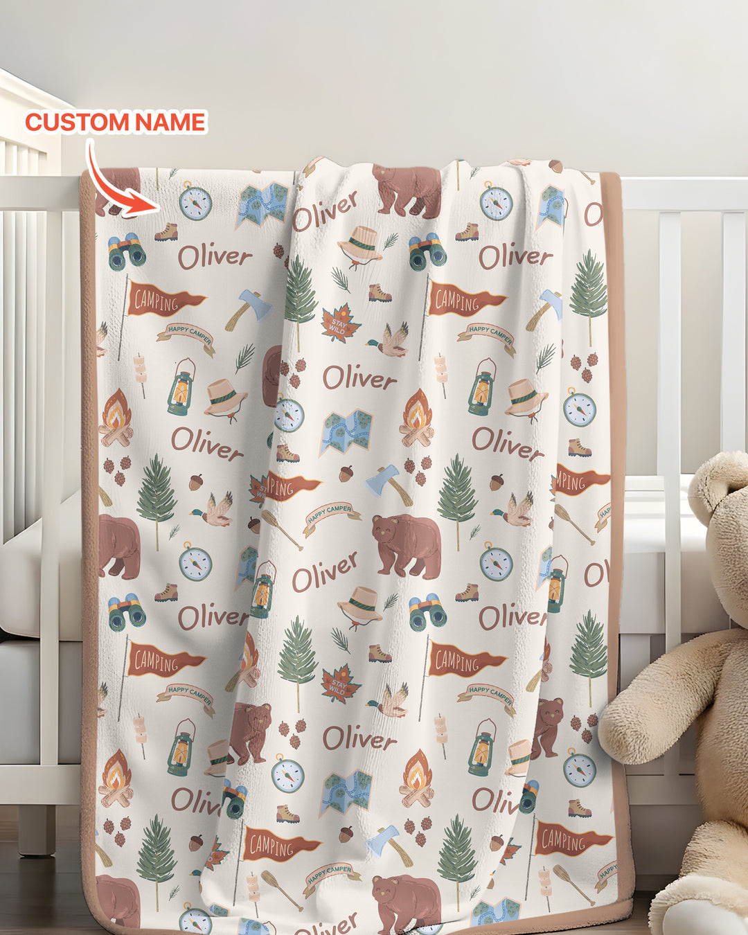 Custom Name Adventure Outdoors Bamboo Blanket