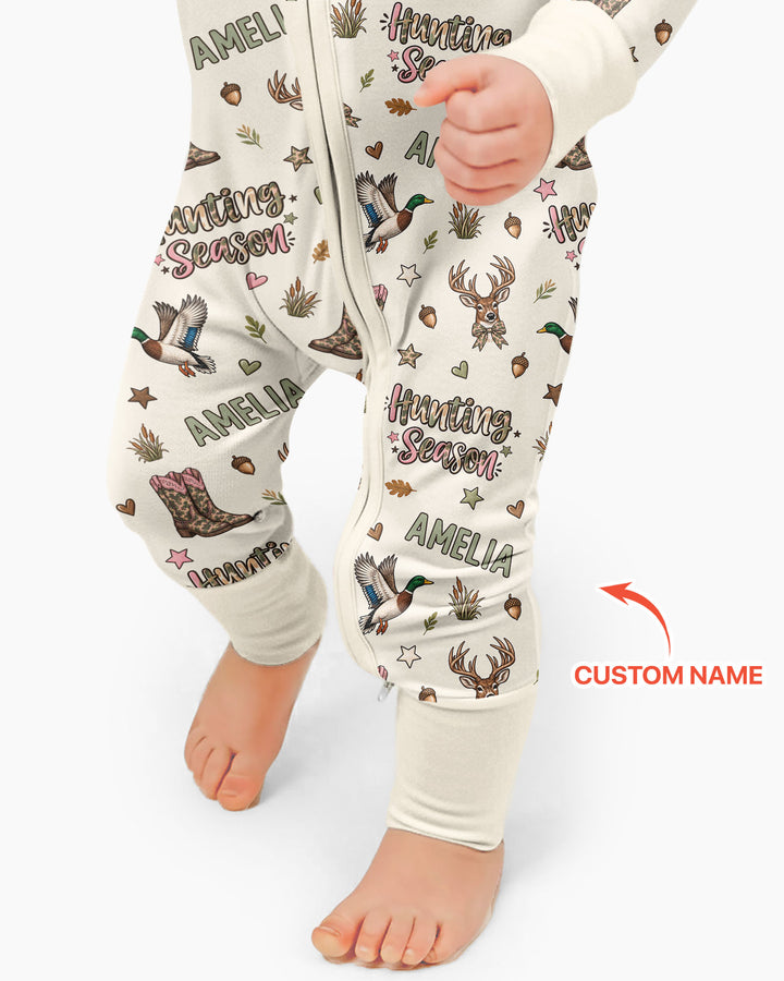 Custom Name Preppy Camo Bow Bamboo Convertible Zippy