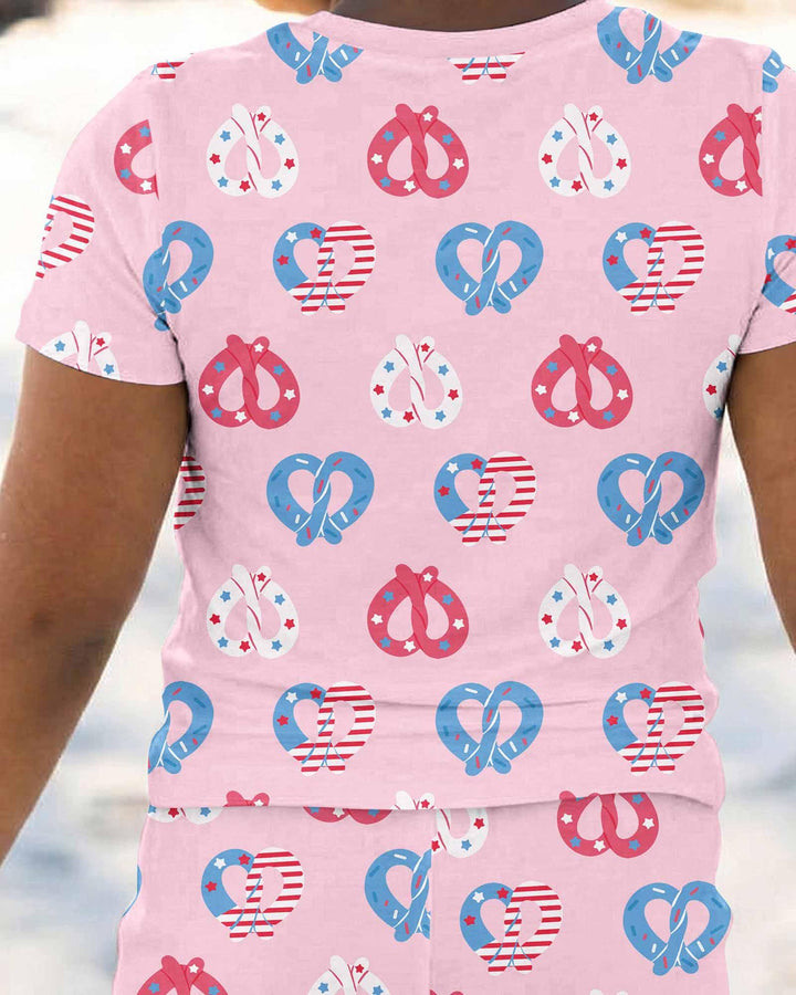 Zweiteiliges, kurzärmliges Pyjama-Set mit Marienkäfern