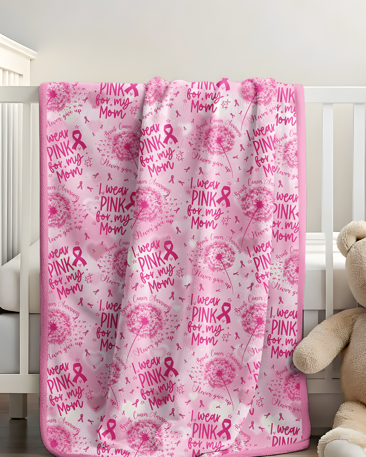 I Wear Pink For My Mom Bamboo Blanket