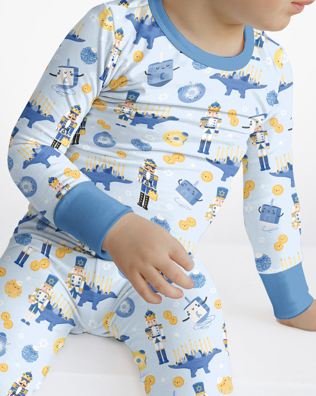 Hanukkah Nutcracker King Family Matching Bamboo Two Piece Long Sleeve Pajama Set