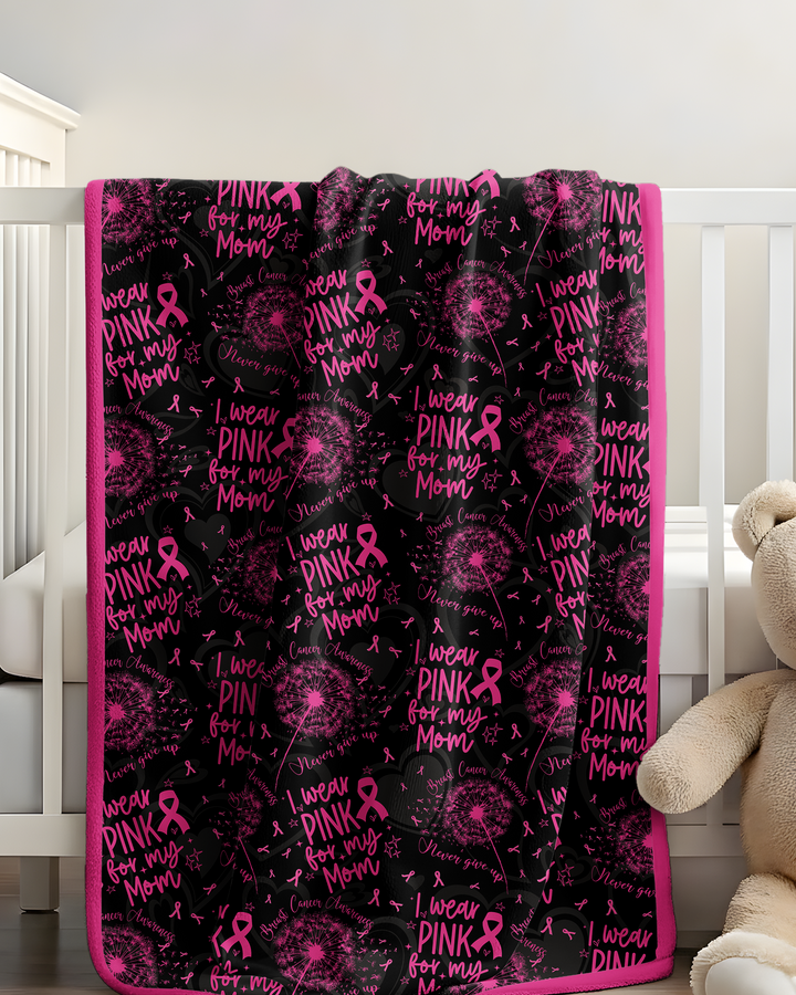 I Wear Pink For My Mom Bamboo Blanket