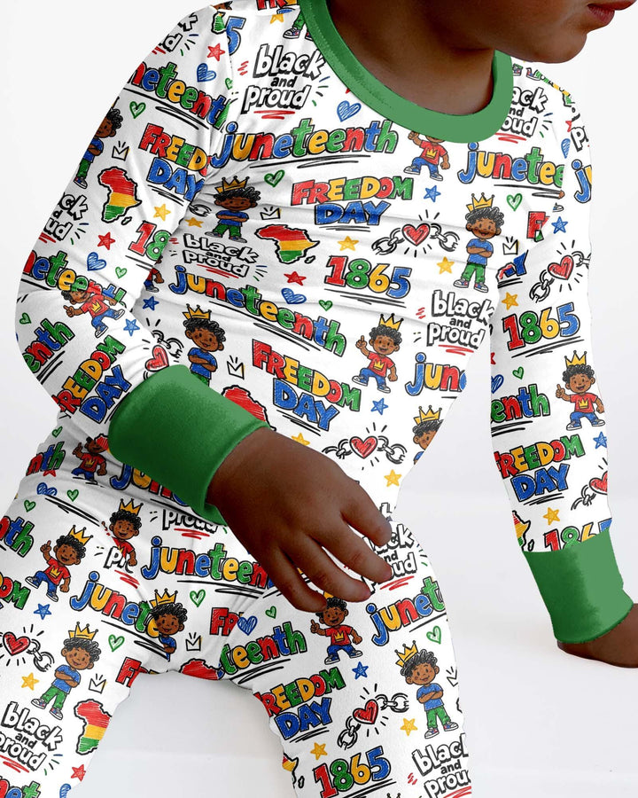 Zweiteiliges Langarm-Pyjama-Set mit Sommerfrüchten