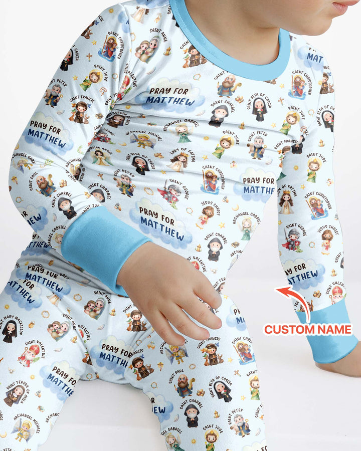 Catholic All Saints Bamboo Two Piece Long Sleeve Pajama Set