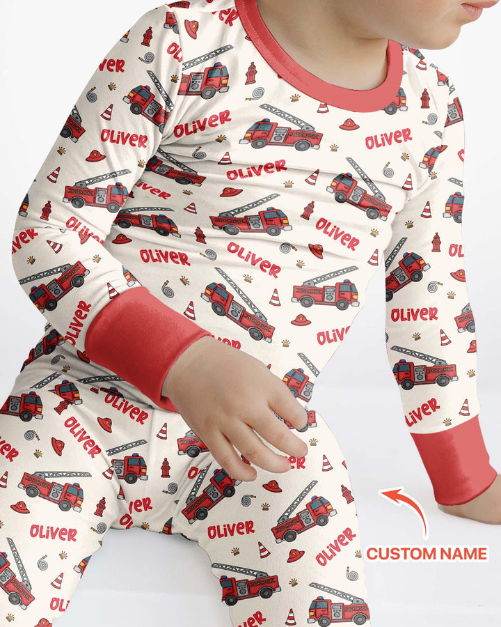 Zweiteiliges Langarm-Pyjama-Set mit Sommerfrüchten