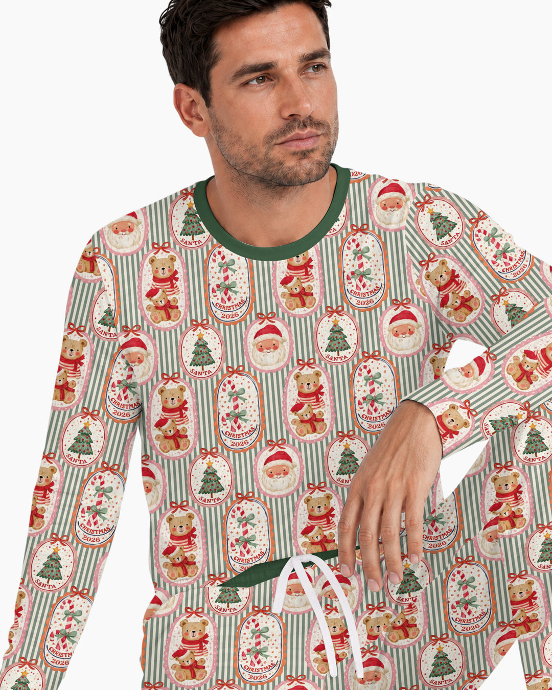 Teddy Bear Christmas Bamboo Men's Pajama Set