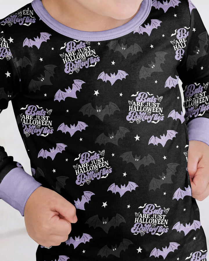 Halloween Butterflies Bamboo Two Piece Long Sleeve Pajama Set