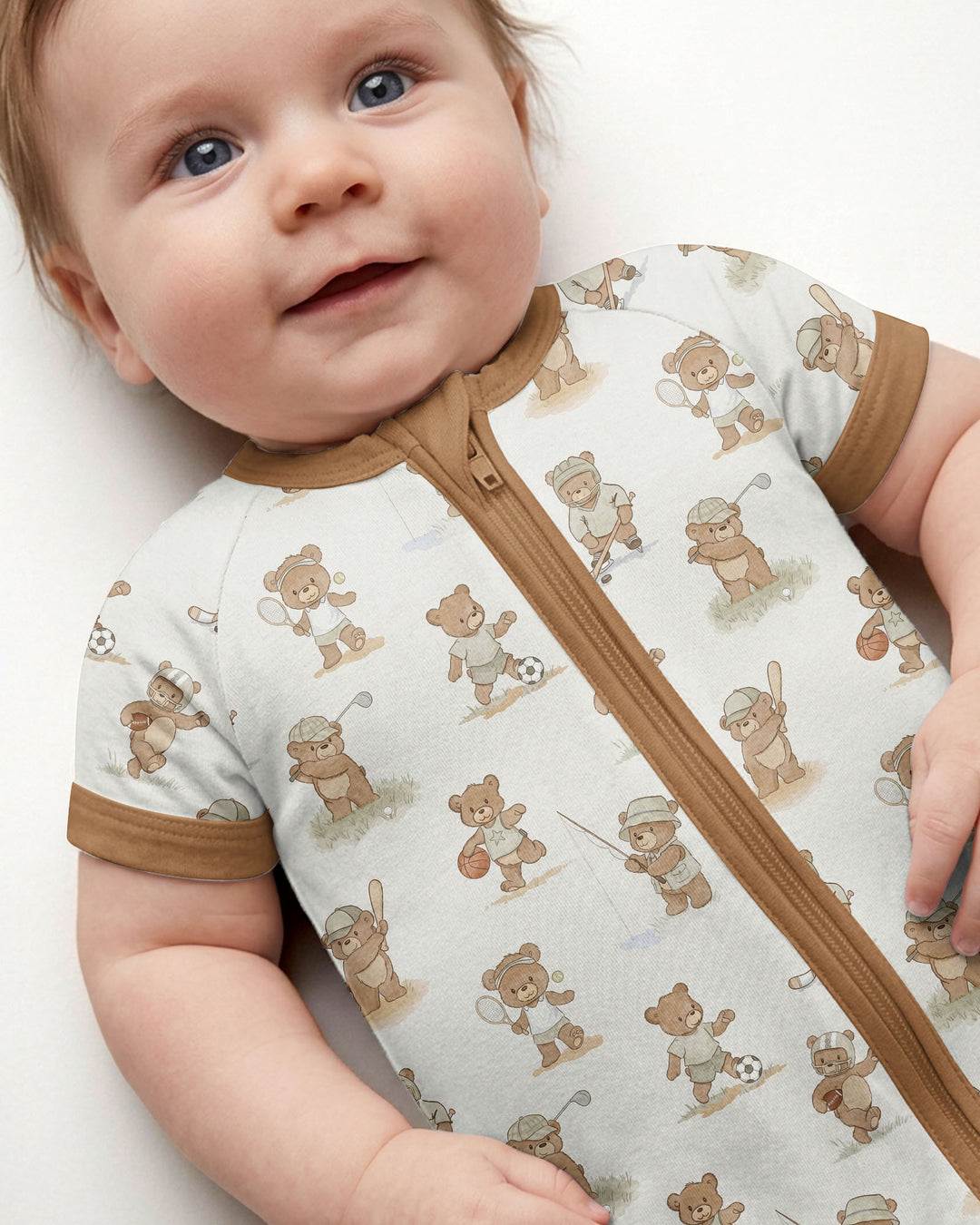 Little Sports Bears Bamboo Shorty Zippy