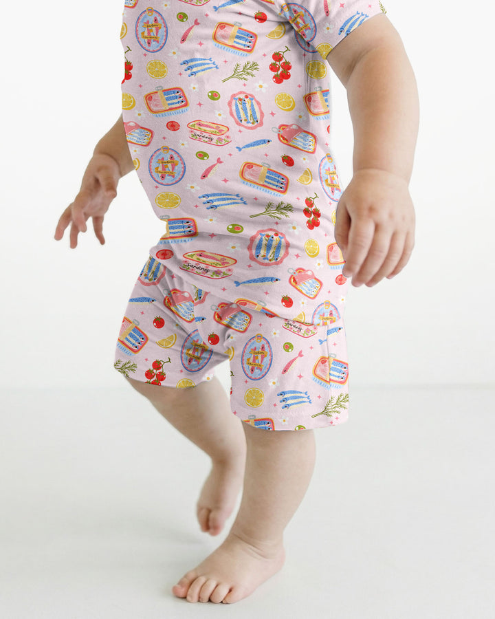 Schlafanzug-Set zweiteilig, kurze Ärmel, kurze Hose, Bambus