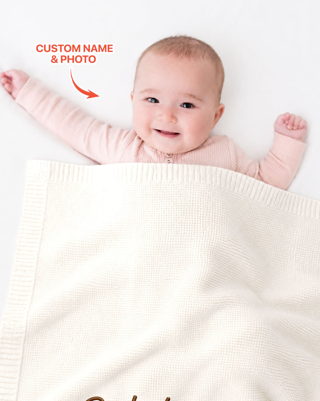 Protected By Dog Embroidered Baby Cotton Blanket