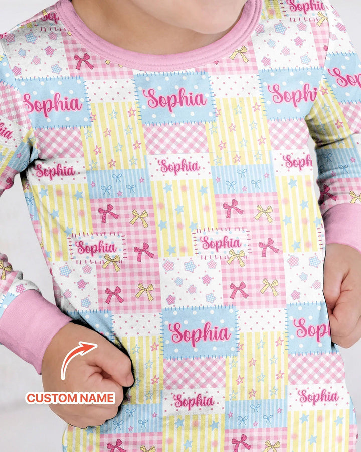 Zweiteiliges Langarm-Pyjama-Set mit Sommerfrüchten