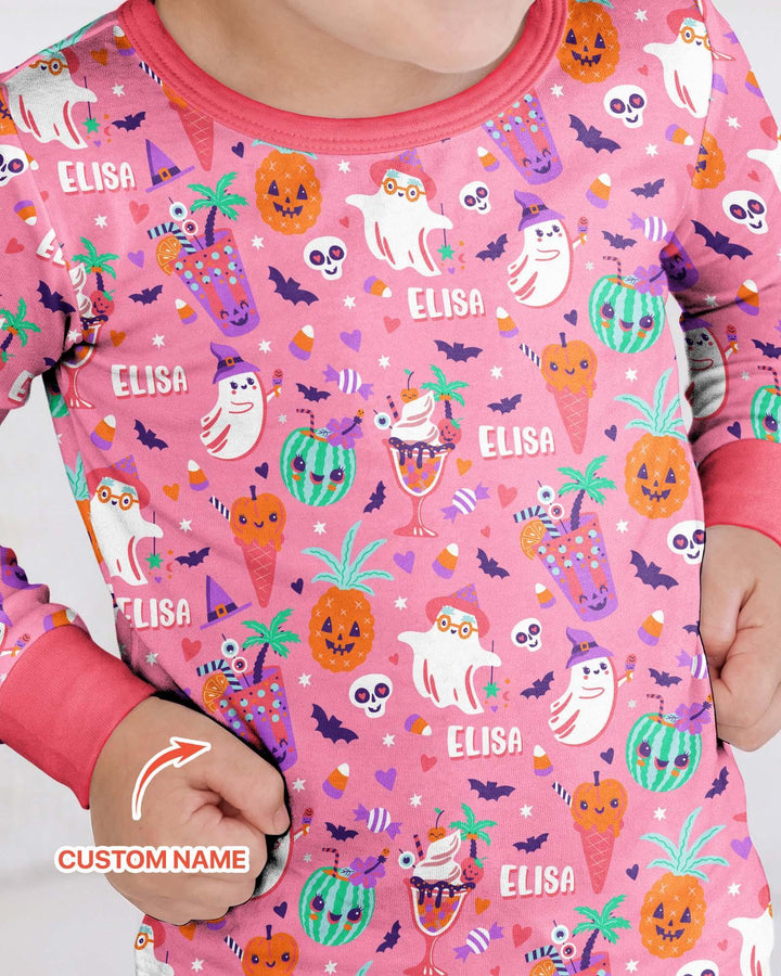 Summerween Doodles Bamboo Two Piece Long Sleeve Pajama Set
