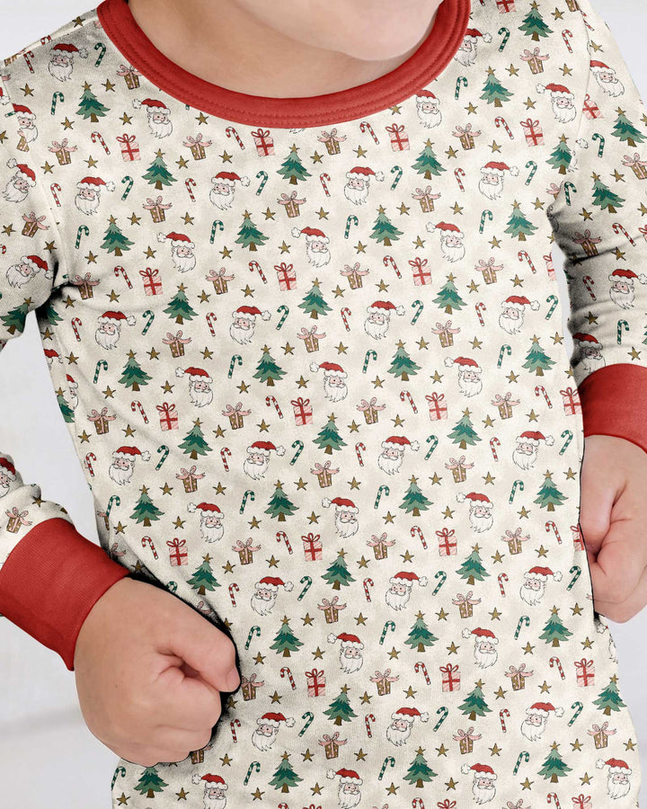 Zweiteiliges Langarm-Pyjama-Set mit Sommerfrüchten