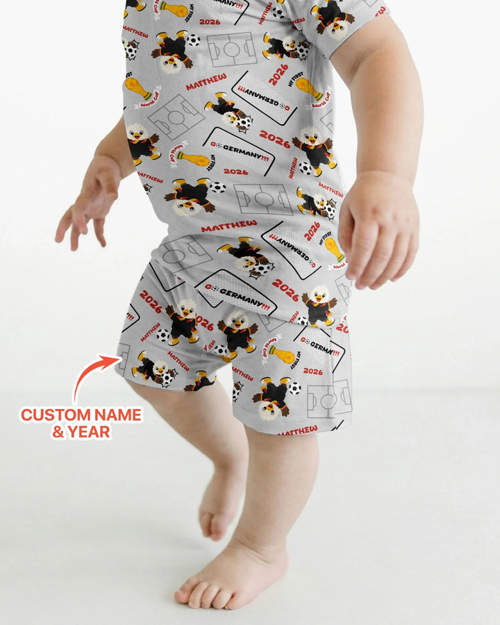 Zweiteiliges Pyjama-Set mit kurzen Ärmeln und Shorts im Sommer-Design