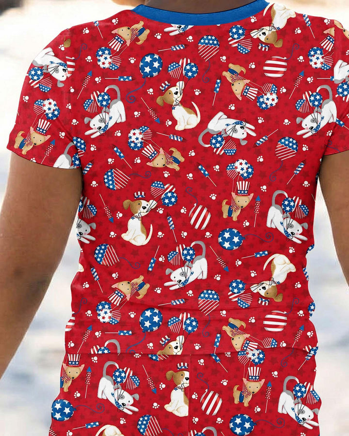 Zweiteiliges, kurzärmliges Pyjama-Set mit Marienkäfern