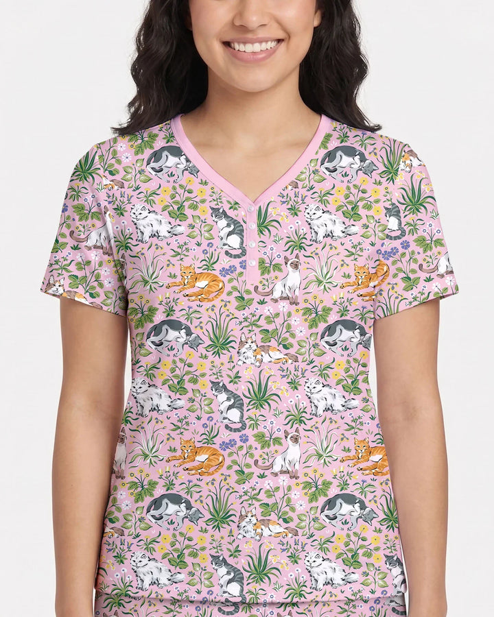 Misty Lavender Bambus Damen Kurzer Schlafanzug