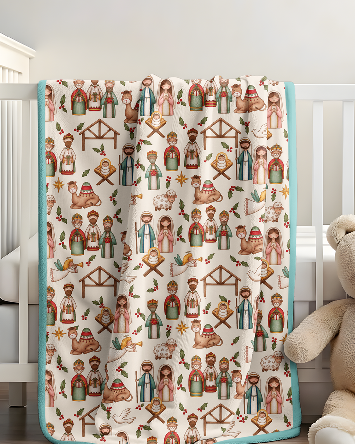 Holy Night Nativity Bamboo Blanket
