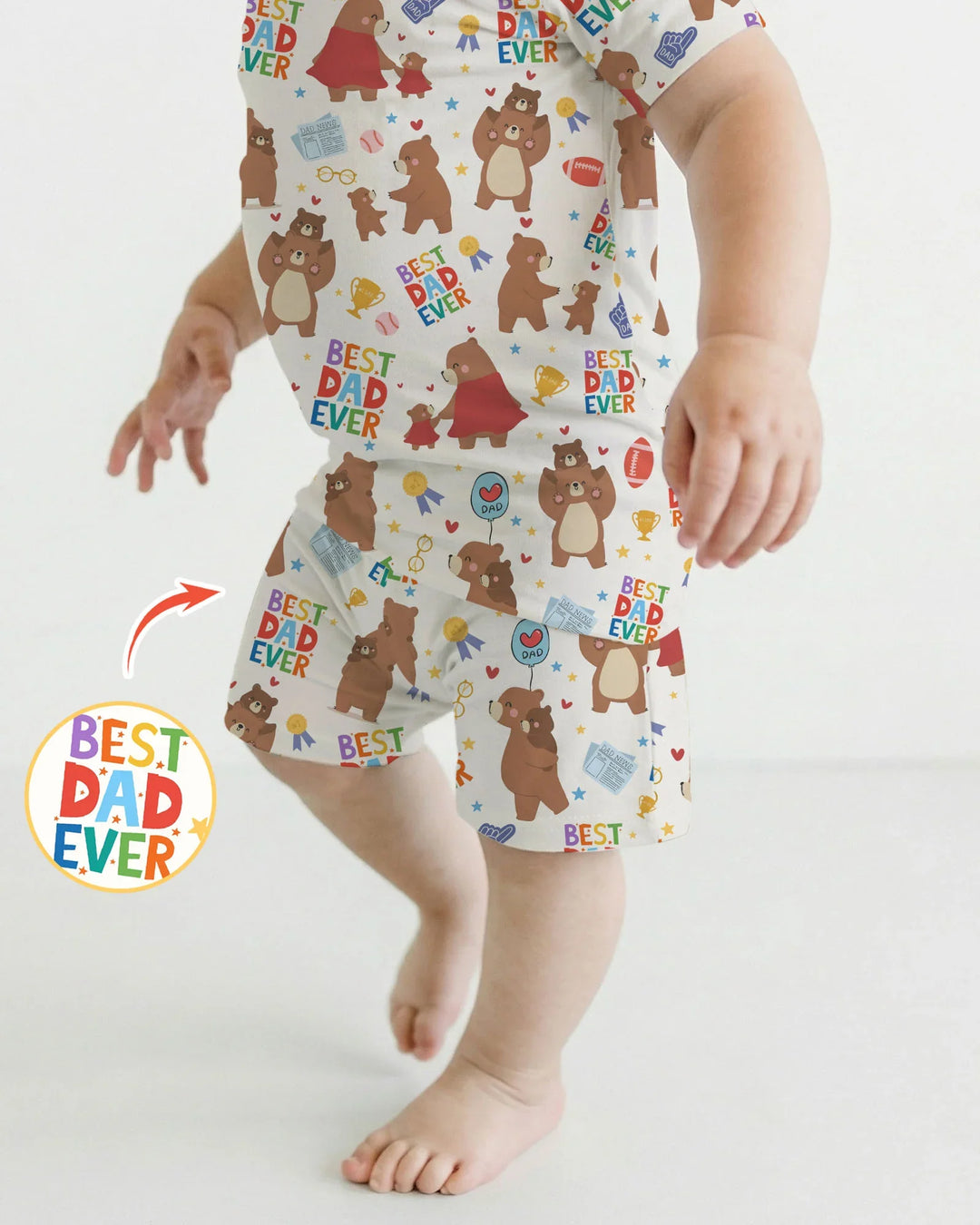 Zweiteiliges Pyjama-Set mit kurzen Ärmeln und Shorts im Sommer-Design