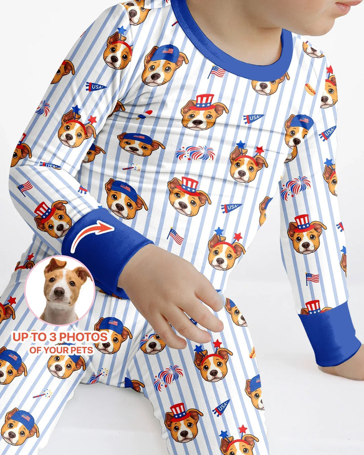 Zweiteiliges Langarm-Pyjama-Set mit Sommerfrüchten