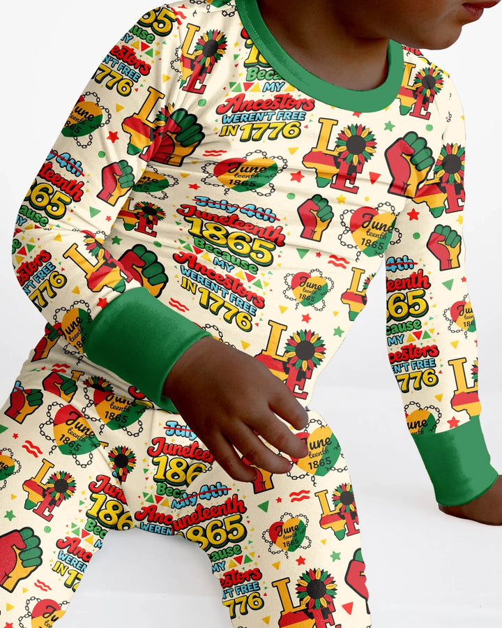 Zweiteiliges Langarm-Pyjama-Set mit Sommerfrüchten