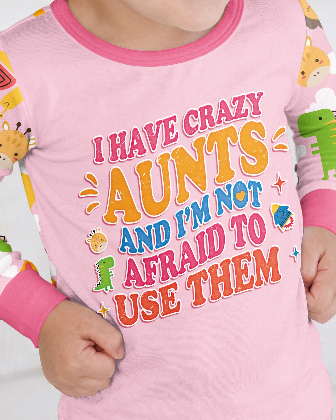 I Have Crazy Aunts Bamboo Two Piece Long Sleeve Pajama Set