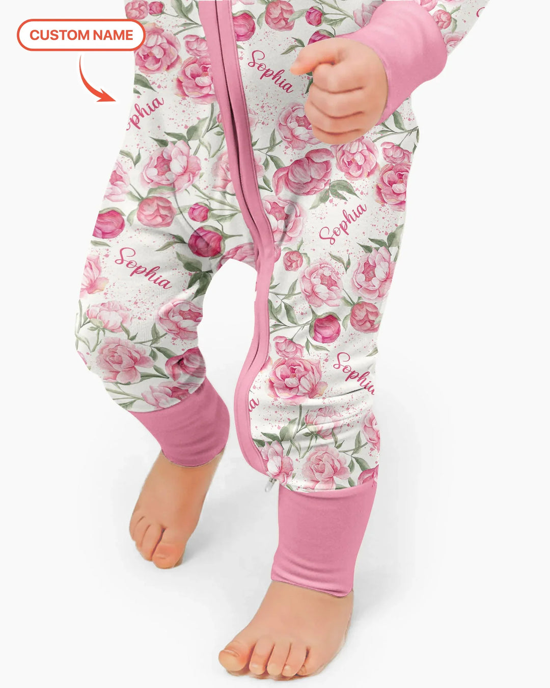 Custom Name Birth Month Flowers Bamboo Convertible Zippy