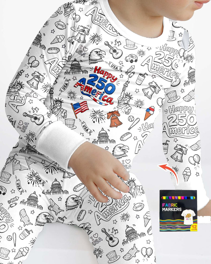 Zweiteiliges Langarm-Pyjama-Set mit Sommerfrüchten