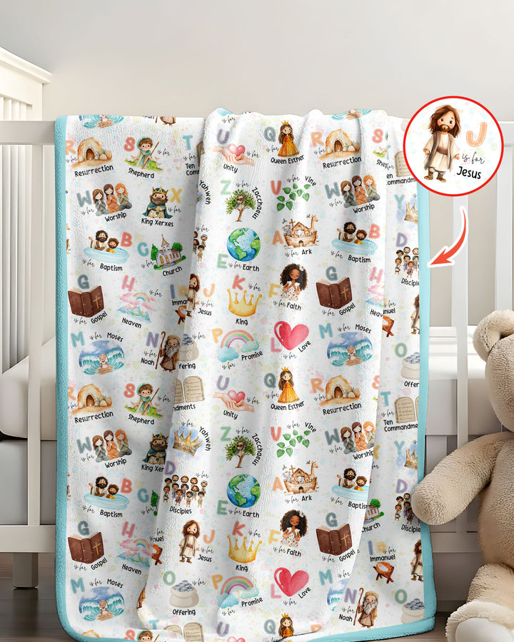 Bible ABC Alphabet Bamboo Blanket
