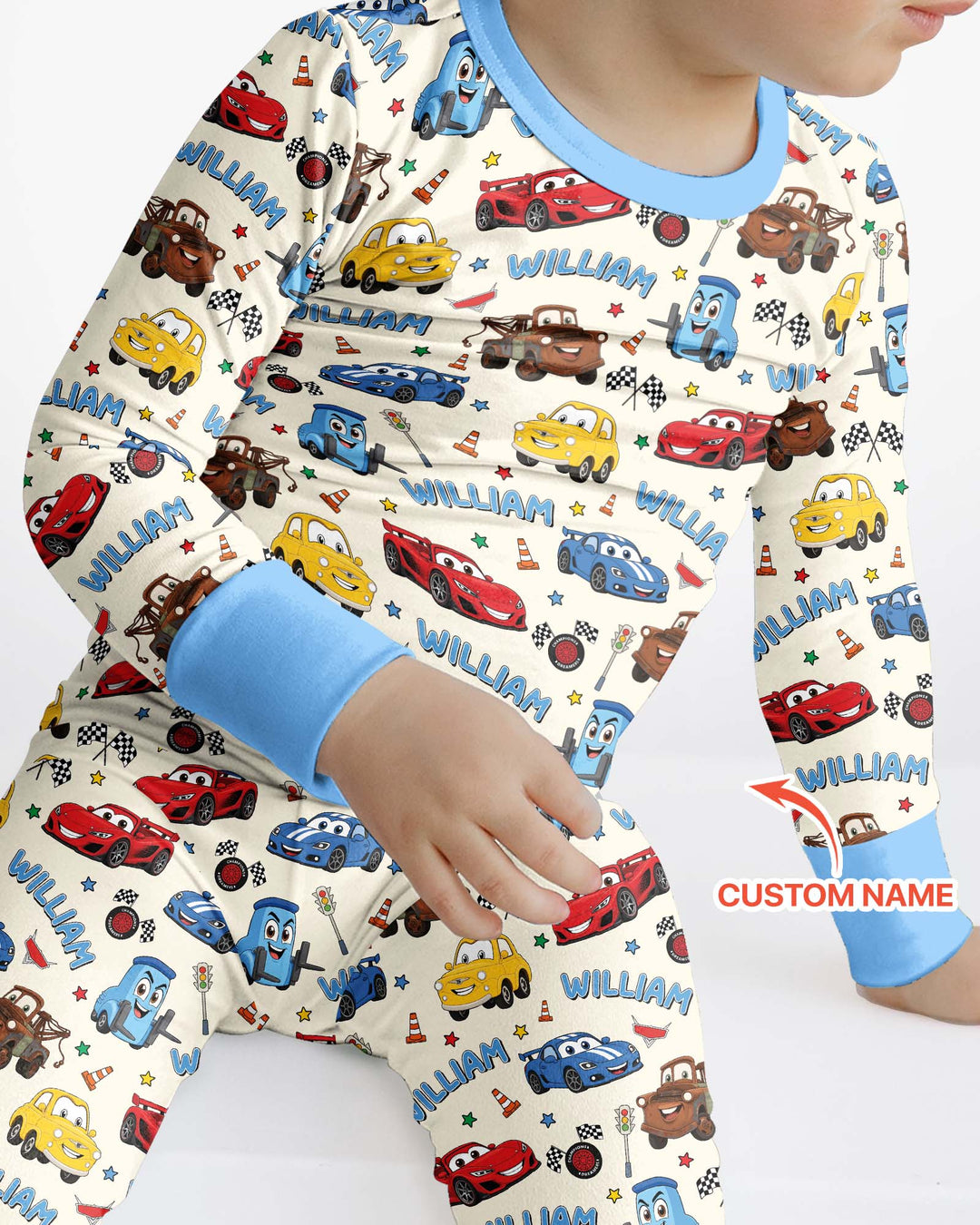 New Version Car Movie Bamboo Two Piece Long Sleeve Pajama Set