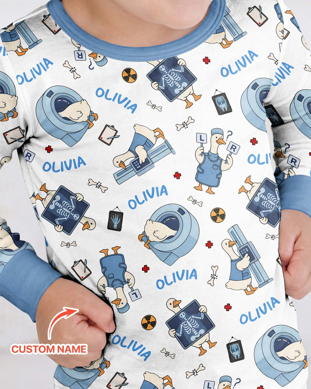 Zweiteiliges Langarm-Pyjama-Set mit Sommerfrüchten