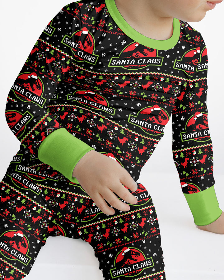 Santa Claws Christmas Bamboo Two Piece Long Sleeve Pajama Set