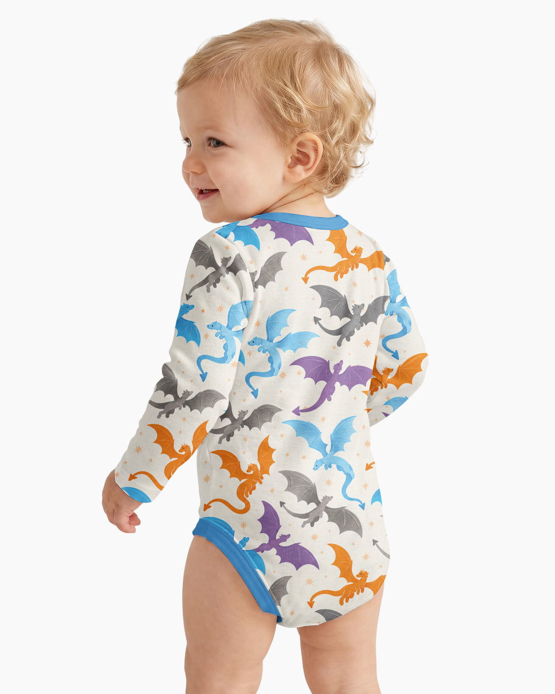 Custom Name Dragon Reading Buddy Bamboo Bodysuit